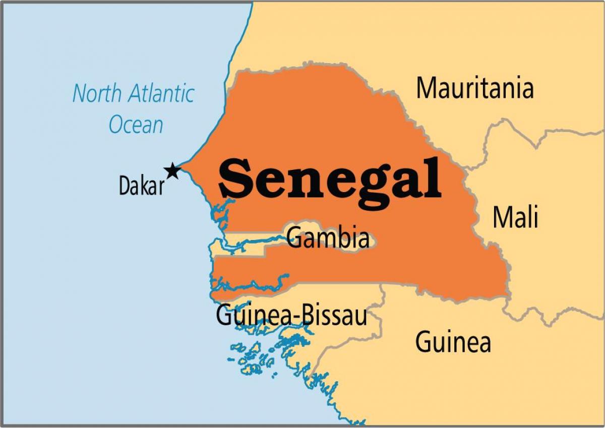 Senegal kwenye ramani ya dunia