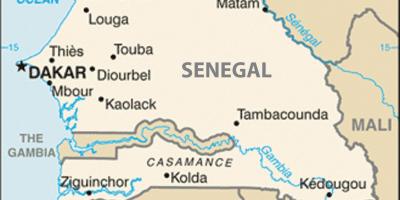 Ramani ya Senegal na nchi jirani